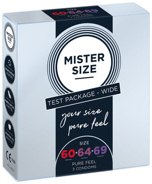 Набір презервативів Mister Size - pure feel (3 condoms), 3 розміри, товщина 0,05 мм