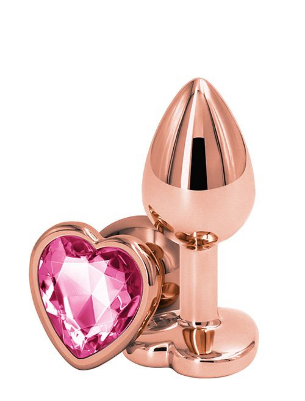 Анальна пробка REAR ASSETS ROSE GOLD HEART PINK, S