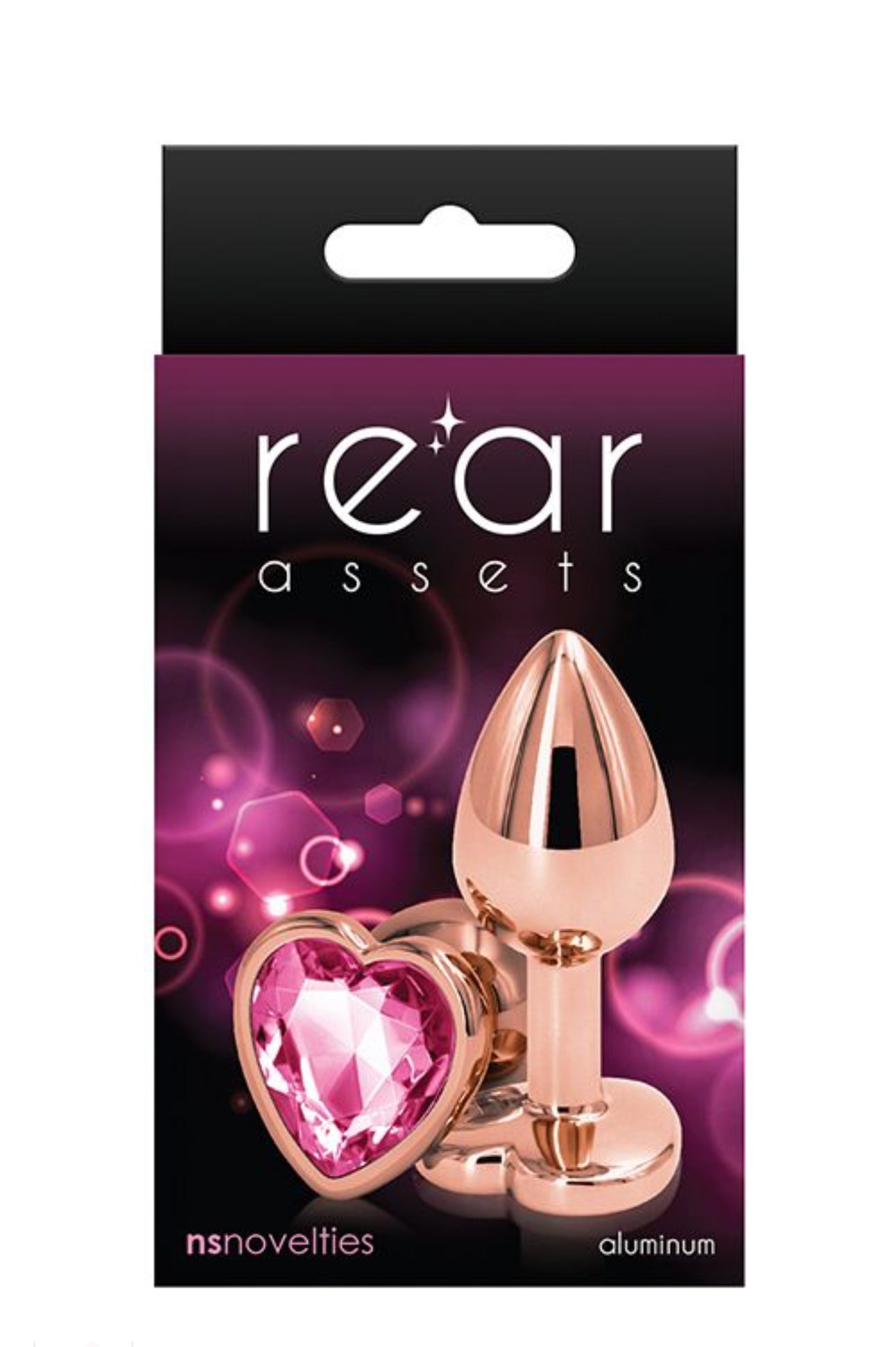 Анальна пробка REAR ASSETS ROSE GOLD HEART PINK, S