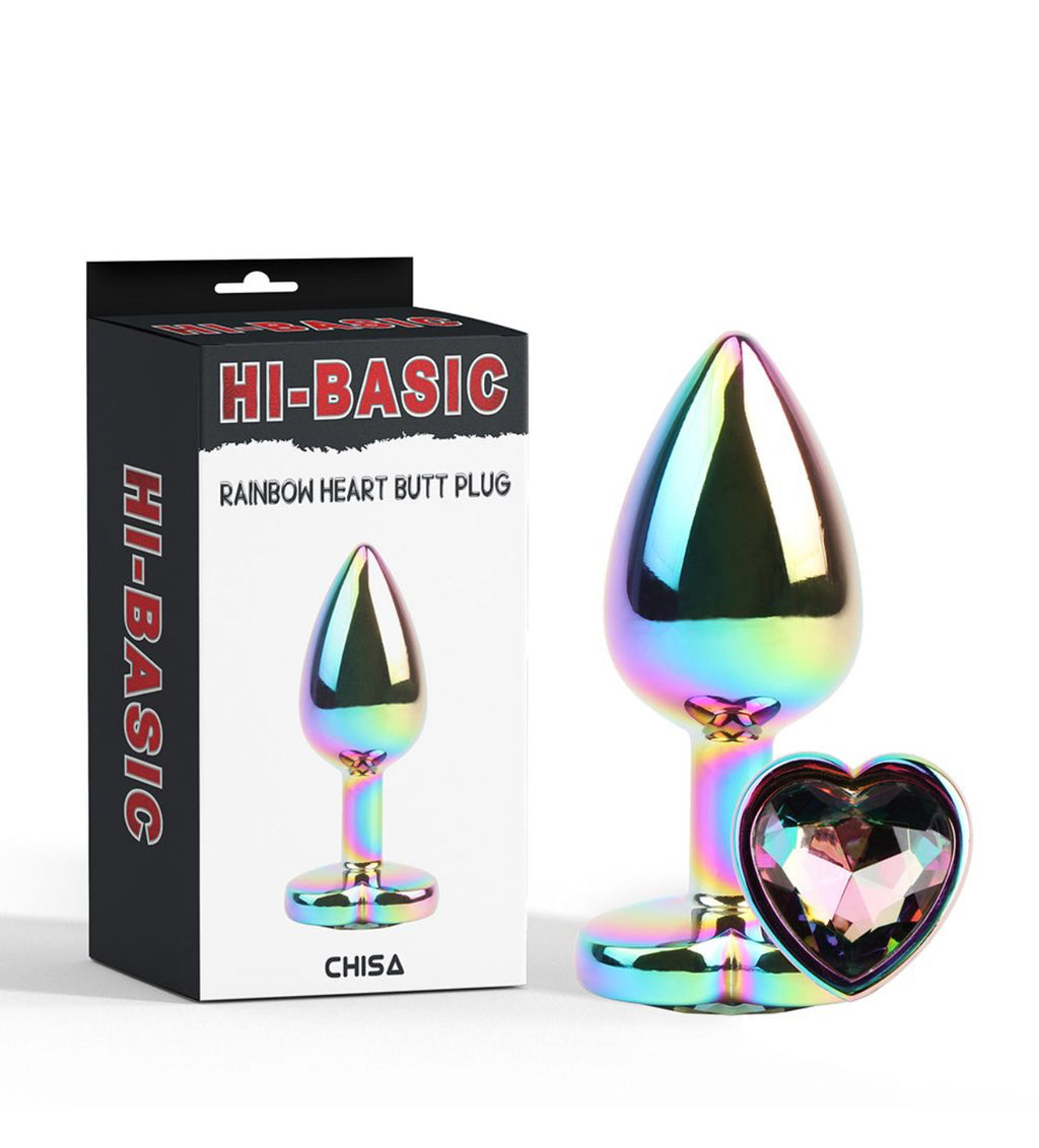 Анальна Hi-Basi Rainbow Heart Butt Plug Chisa (розмір S)