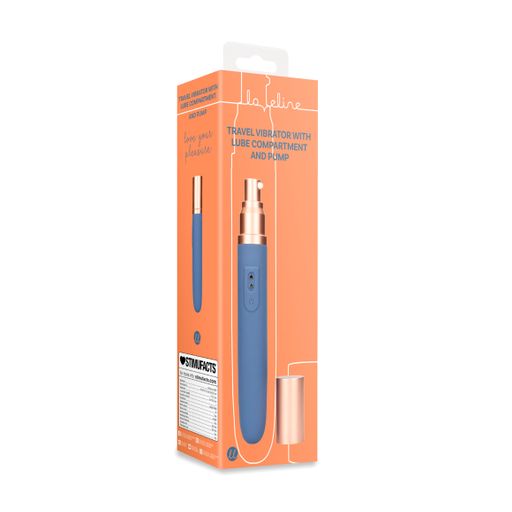 Тревел-вібратор Loveline Travel Vibrator With Lube Compartment And Pump з дозатором для лубриканта