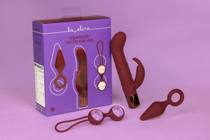 Набір іграшок Loveline (S)explore toy kit for her (вібратор-кролик, анальна пробка та кульки)