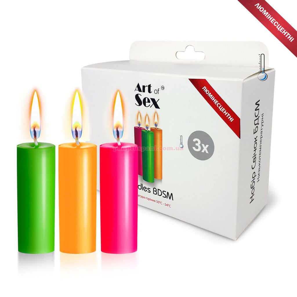 Набір флюорисцентних свічок Art of Sex Candles BDSM