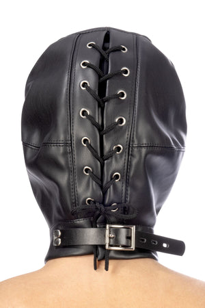 Маска / капюшон з кляпом для БДСМ Fetish Tentation BDSM hood in leatherette with removable gag