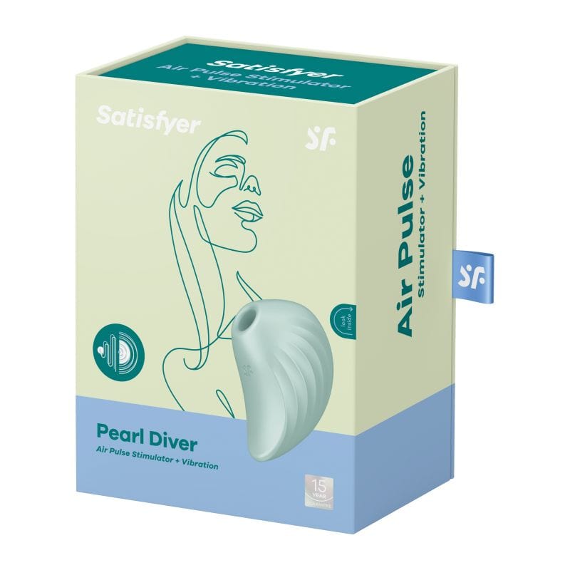 Вакуумний стимулятор клітора з вібрацією Satisfyer Pearl Diver Mint